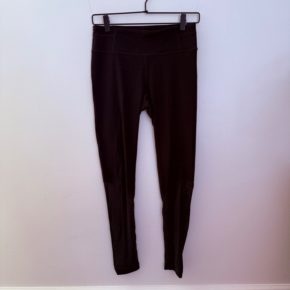 Prana Black Mesh Leggings Athleisure Workout Activewear Womens Size M